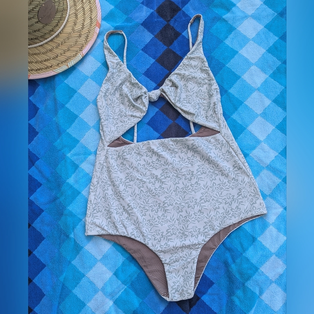 Acacia Swimwear One Piece in Cream and Brown